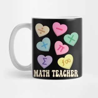 Funny Teacher Valentines, Math Hearts Candy Happy Valentines Day Mug